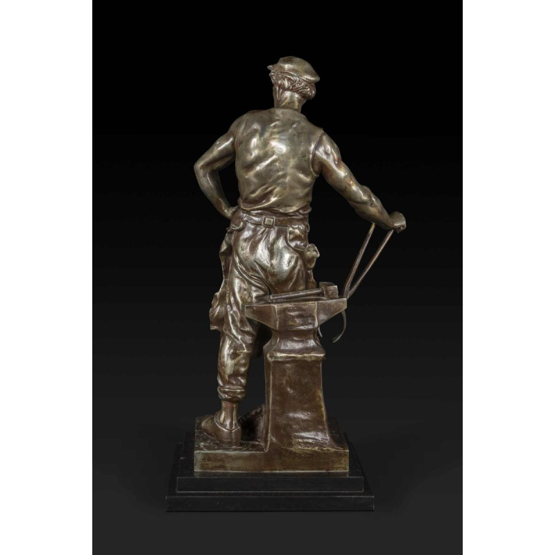 EMILE LOUIS PICAULT "LE TRAVAIL" bronze statue, late 19th century