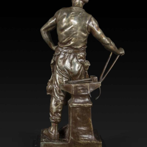 EMILE LOUIS PICAULT « LE TRAVAIL » statue en bronze, fin 19ème siècle