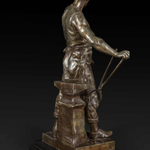EMILE LOUIS PICAULT "LE TRAVAIL" bronzen beeld, eind 19e eeuw