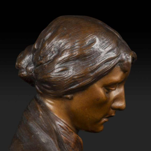 ADOLF JOSEF POHL "MATER DOLOROSA" sculptuur bronzen buste