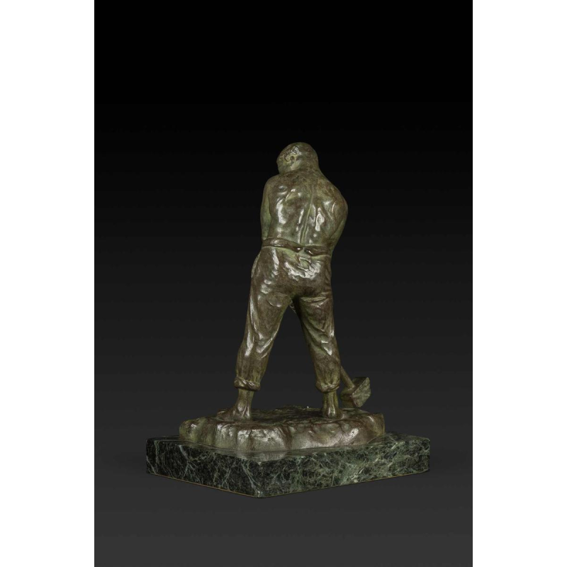Petite statue en bronze Art Déco " Le Marteleur " de Victor Demanet (1895-1964)