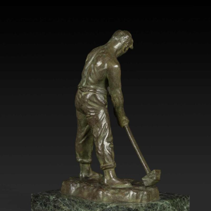 Petite statue en bronze Art Déco " Le Marteleur " de Victor Demanet (1895-1964)