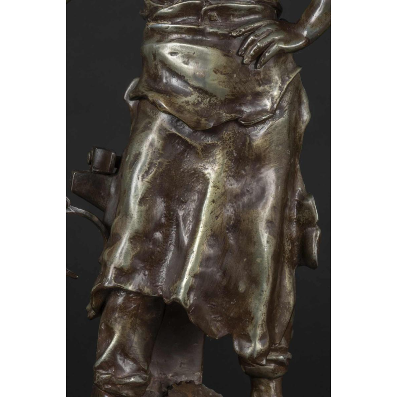 EMILE LOUIS PICAULT « LE TRAVAIL » statue en bronze, fin 19ème siècle