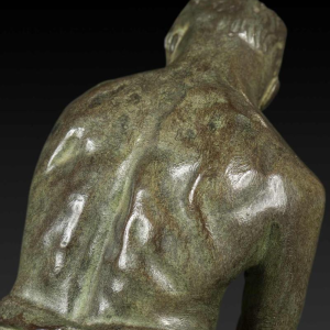 "Kleine Art Deco bronzen standbeeld 'De Hamer' van Victor Demanet (1895-1964):