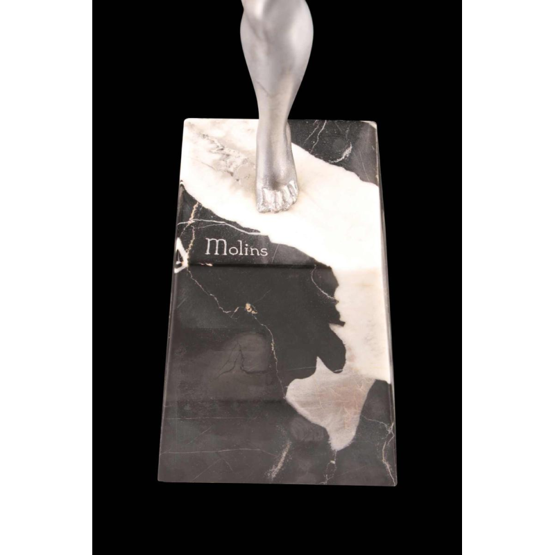 Enrique MOLINS-BALLESTE, ball dancer, Art Deco sculpture in silver-plated metal, early 20th c