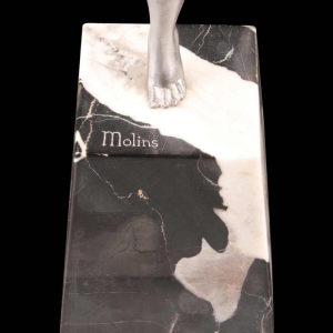 Enrique MOLINS-BALLESTE, danseuse à la boule, sculpture en régule argenté