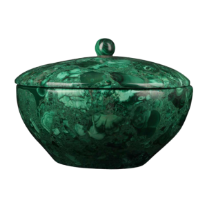 Covered candy box in malachite