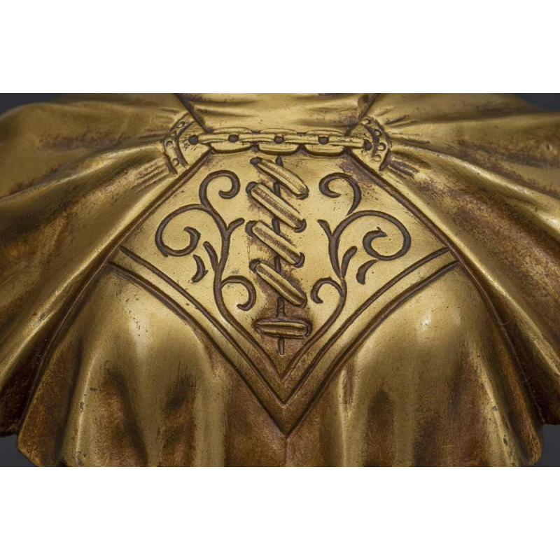 Albasten en vergulde bronzen buste van "JOAN OF ARC" door G. VAN VAERENBERGH: