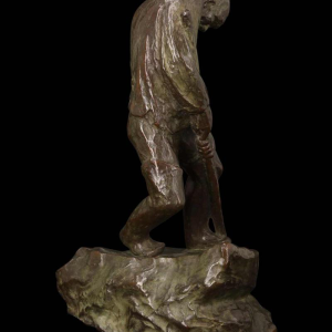 Frans van der Smissen "The Standing Man "sculpture in patinated bronze, first half 20th century