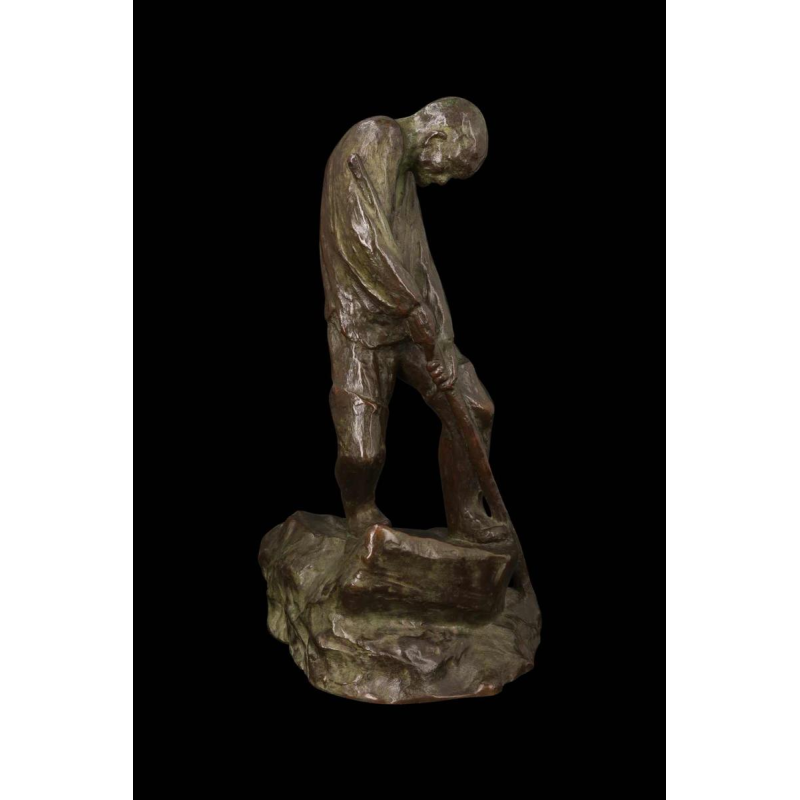 Frans van der Smissen "The Standing Man "sculpture in patinated bronze, first half 20th century