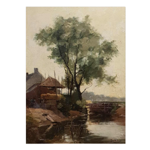 Untitled, oil on panel by Prosper DE WIT (1862-1951):