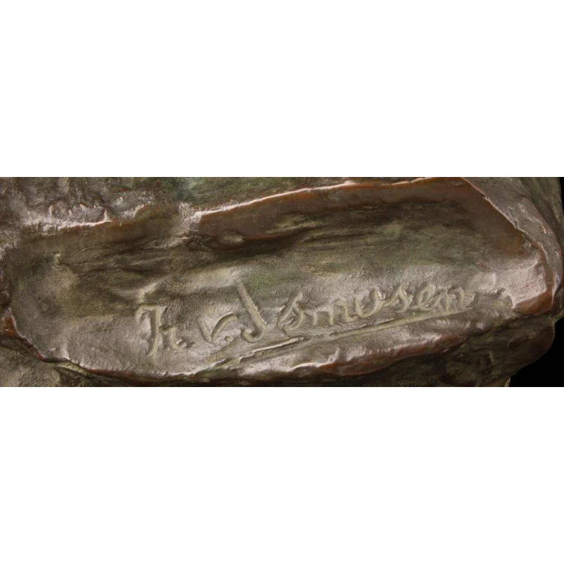 Frans van der Smissen "L'homme debout" sculpture en bronze patiné, première moitié XXe s