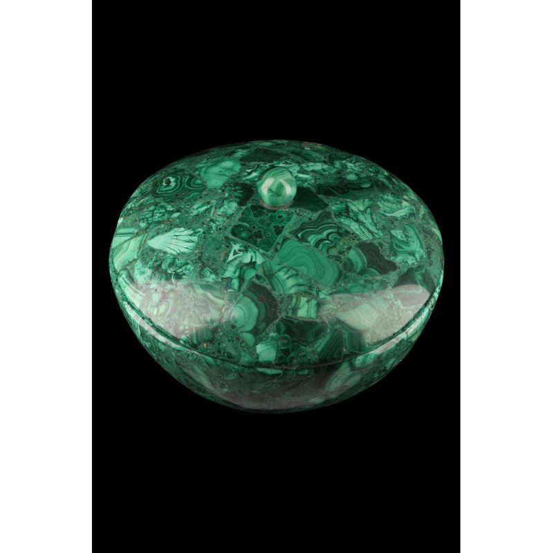 Covered candy box in malachite