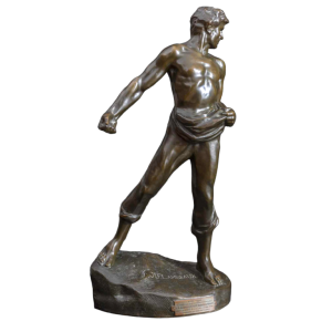 Jef Lambeaux "Le semeur" sculpture d'un homme en bronze, fin 19ème siècle