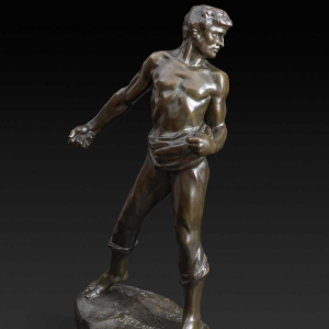Jef Lambeaux De zaaier bronzen sculptuur van een man, eind 19e eeuw