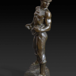 Jef Lambeaux "Le semeur" sculpture d'un homme en bronze, fin 19ème siècle