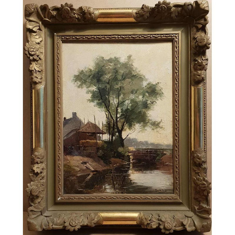 Sans titre, huile sur panneau de Prosper DE WIT (1862-1951) :