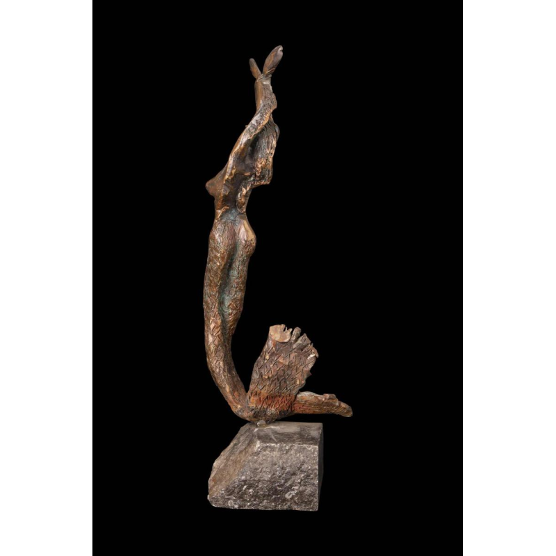 Guy Degrenne 'The mermaid' bronze sculpture