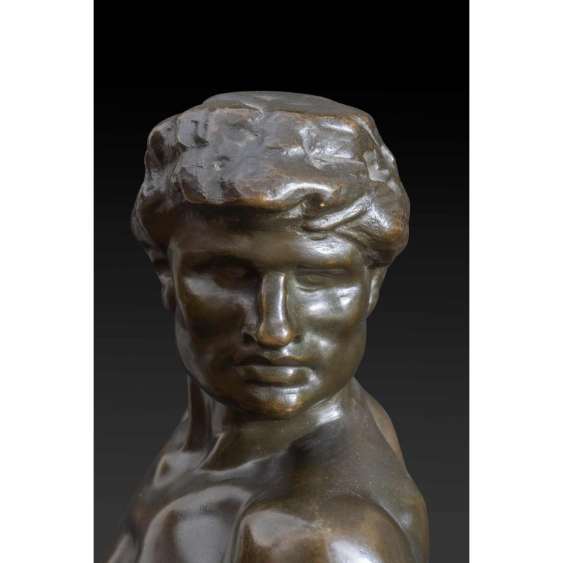 Jef Lambeaux "Le semeur" sculpture d'un homme en bronze, fin 19ème siècle