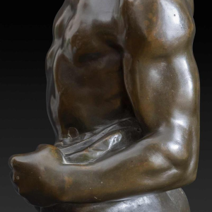 Jef Lambeaux De zaaier bronzen sculptuur van een man, eind 19e eeuw
