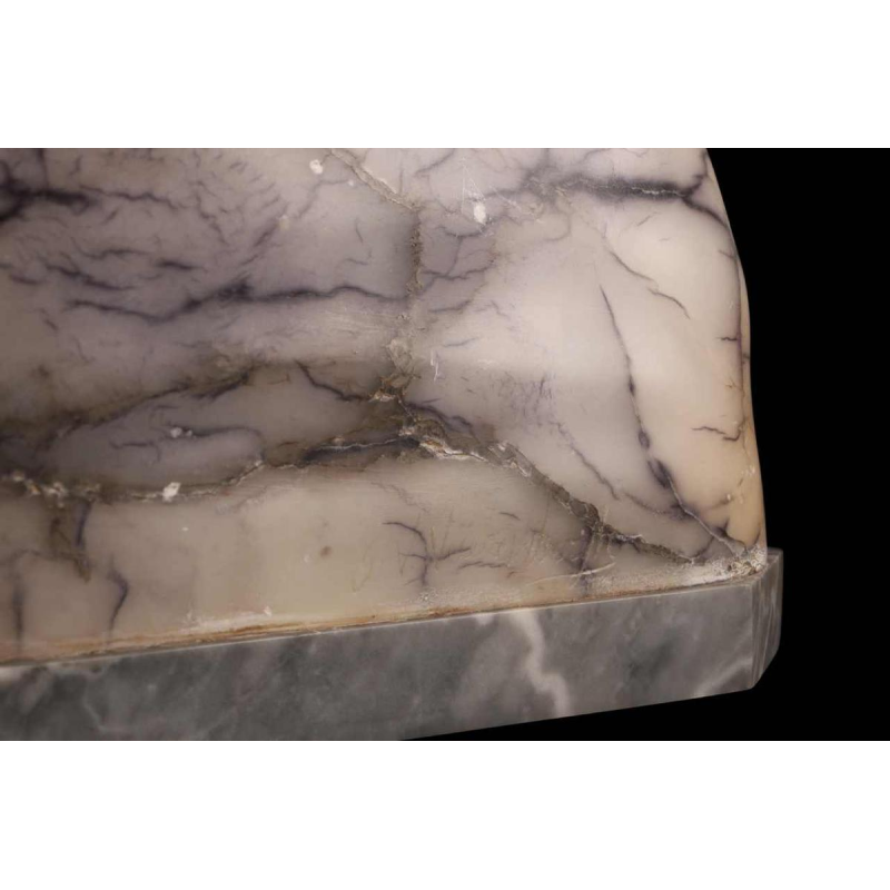 Gustave Van Vaerenbergh 'Bust of a young girl’ sculpture in alabaster and marble, late 19th c