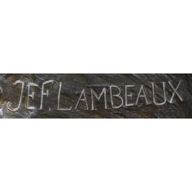 Jef Lambeaux De zaaier bronzen sculptuur van een man, eind 19e eeuw