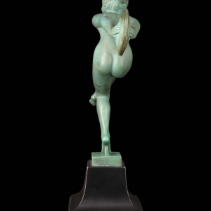 GARCIA for MAX LE VERRIER ‘LANCEUSE DE DISQUES’ ART DECO sculpture in patinated metal