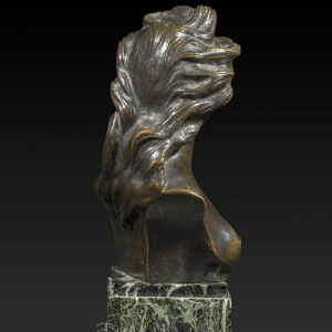 "Bust of a Young Woman" in bronze by JEF LAMBEAUX (1852-1908)