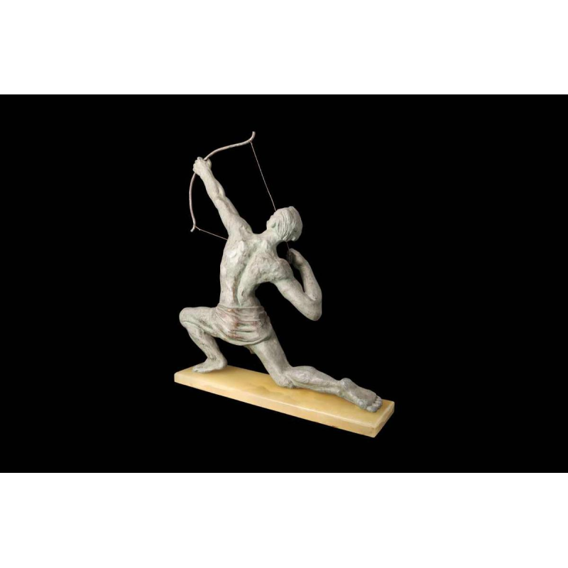 Jean de Roncourt "L'archer" sculpture Art Déco en régule, ca 1920