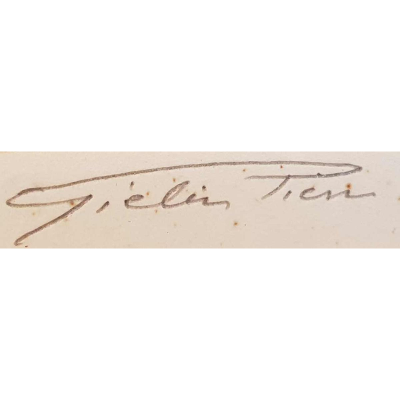 Gielis Pierre ‘ Rue Héris ’ colour engraving, numbered and signed