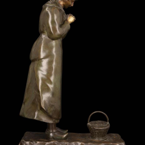 Louis Huygens, sculpture en bronze "LA PRIEUSE", XIXe s