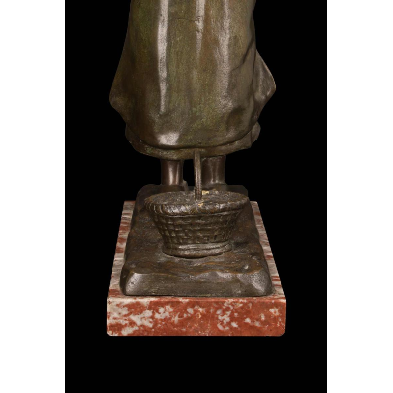 Louis Huygens, bronze sculpture ‘LA PRIEUSE’, 19th c