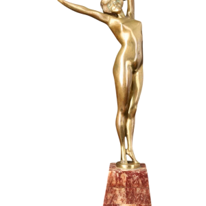 PAUL PHILIPPE « Le Réveil » sculpture en bronze doré, socle marbre