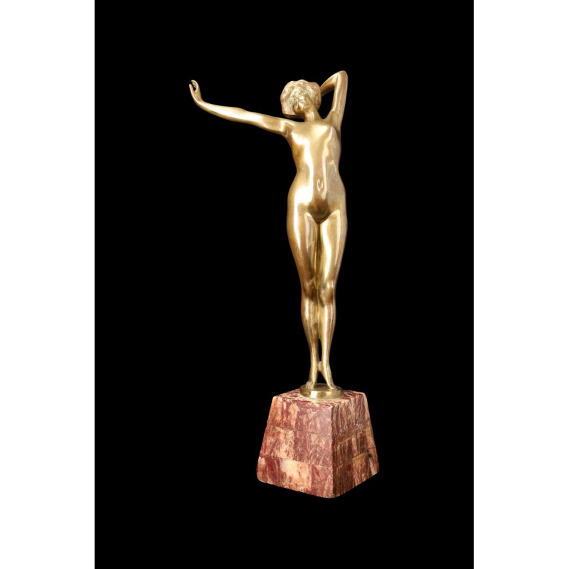 Gilt bronze sculpture "LE REVEIL" (The Awakening) by PAUL PHILIPPE (1870-1930)