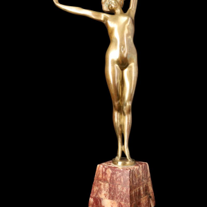 Gilt bronze sculpture "LE REVEIL" (The Awakening) by PAUL PHILIPPE (1870-1930)