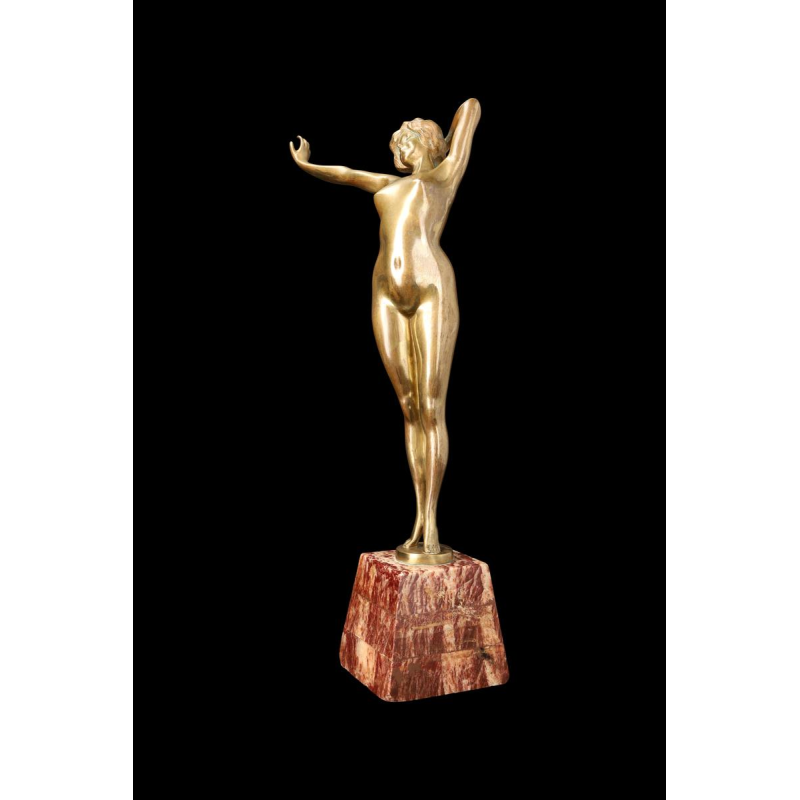 Gilt bronze sculpture "LE REVEIL" (The Awakening) by PAUL PHILIPPE (1870-1930)