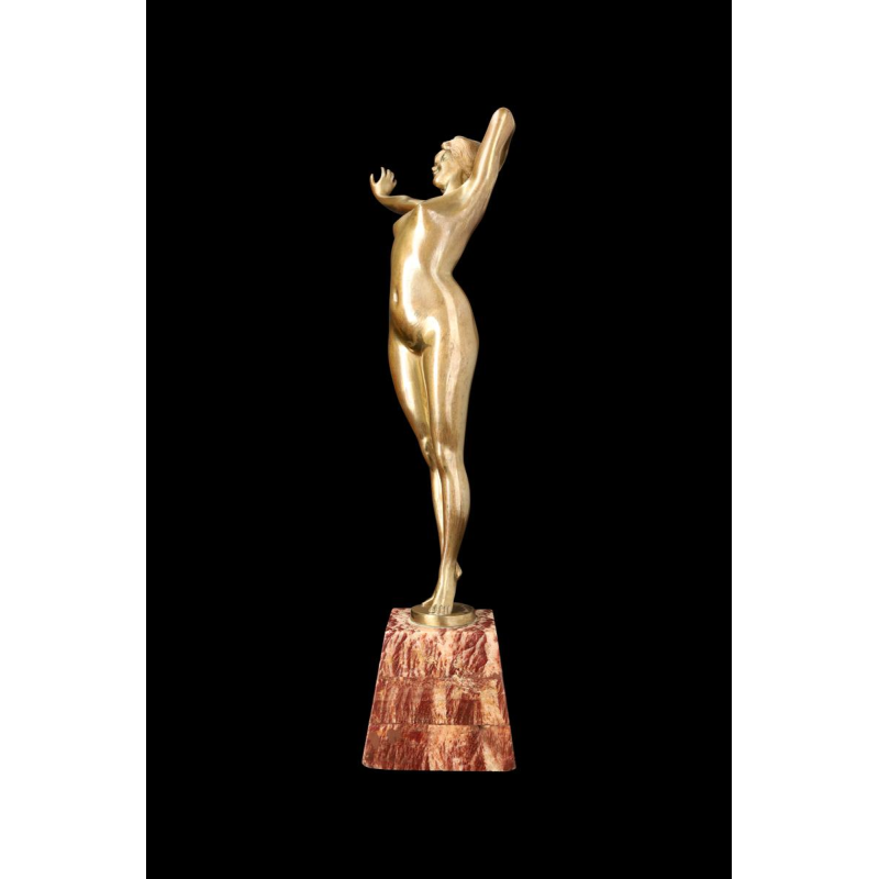 Gilt bronze sculpture "LE REVEIL" (The Awakening) by PAUL PHILIPPE (1870-1930)