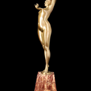 Gilt bronze sculpture "LE REVEIL" (The Awakening) by PAUL PHILIPPE (1870-1930)