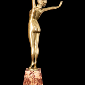 Vergulde bronzen sculptuur "LE REVEIL" (De Ontwaking) van PAUL PHILIPPE (1870-1930)