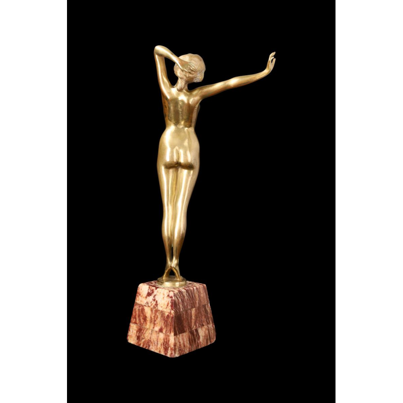 Gilt bronze sculpture "LE REVEIL" (The Awakening) by PAUL PHILIPPE (1870-1930)