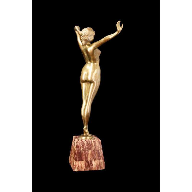 Gilt bronze sculpture "LE REVEIL" (The Awakening) by PAUL PHILIPPE (1870-1930)