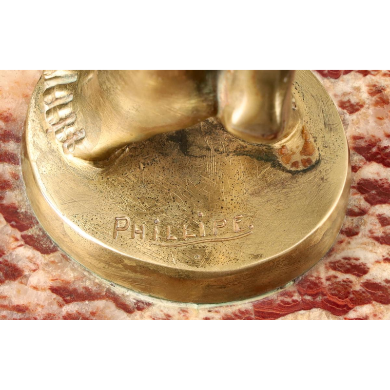 Gilt bronze sculpture "LE REVEIL" (The Awakening) by PAUL PHILIPPE (1870-1930)