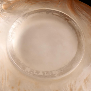 "FORMOSE" Vase (1924) in sienna-patinated molded pressed-blown glass by RENE LALIQUE (1860-1945)