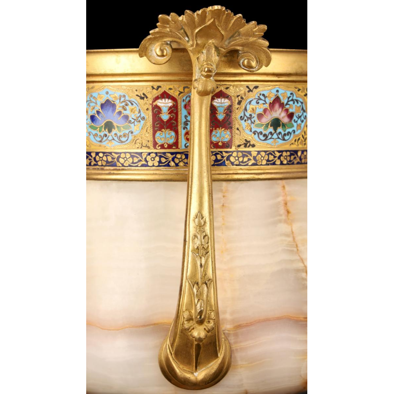 Beker van onyx en verguld brons met polychrome emaille, Napoleon III / Derde Republiek, ca. 1880