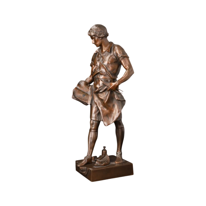 Sculpture en bronze "La Science Guidant L'Industrie" de Émile Picault (1833-1915)