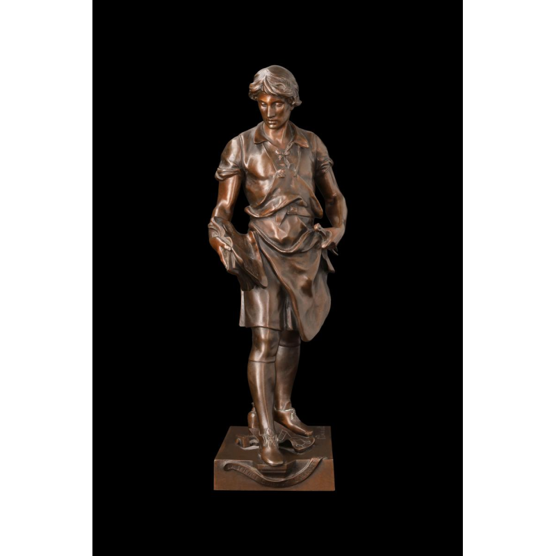 Émile Picault, sculpture en bronze "La science guidant l'industrie"