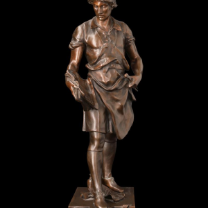 Émile Picault, sculpture en bronze "La science guidant l'industrie"
