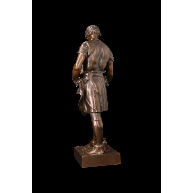 Bronzen sculptuur "De Wetenschap Die de Industrie Leidt" van Émile Picault (1833-1915)