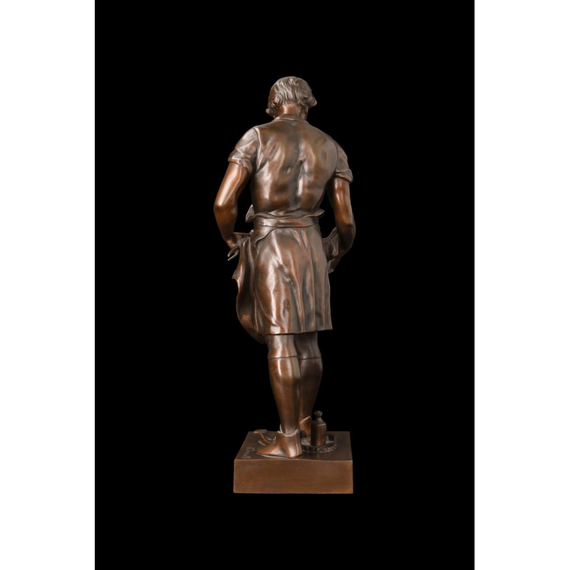 Émile Picault, sculpture en bronze "La science guidant l'industrie"