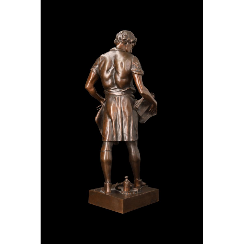 Émile Picault, sculpture en bronze "La science guidant l'industrie"